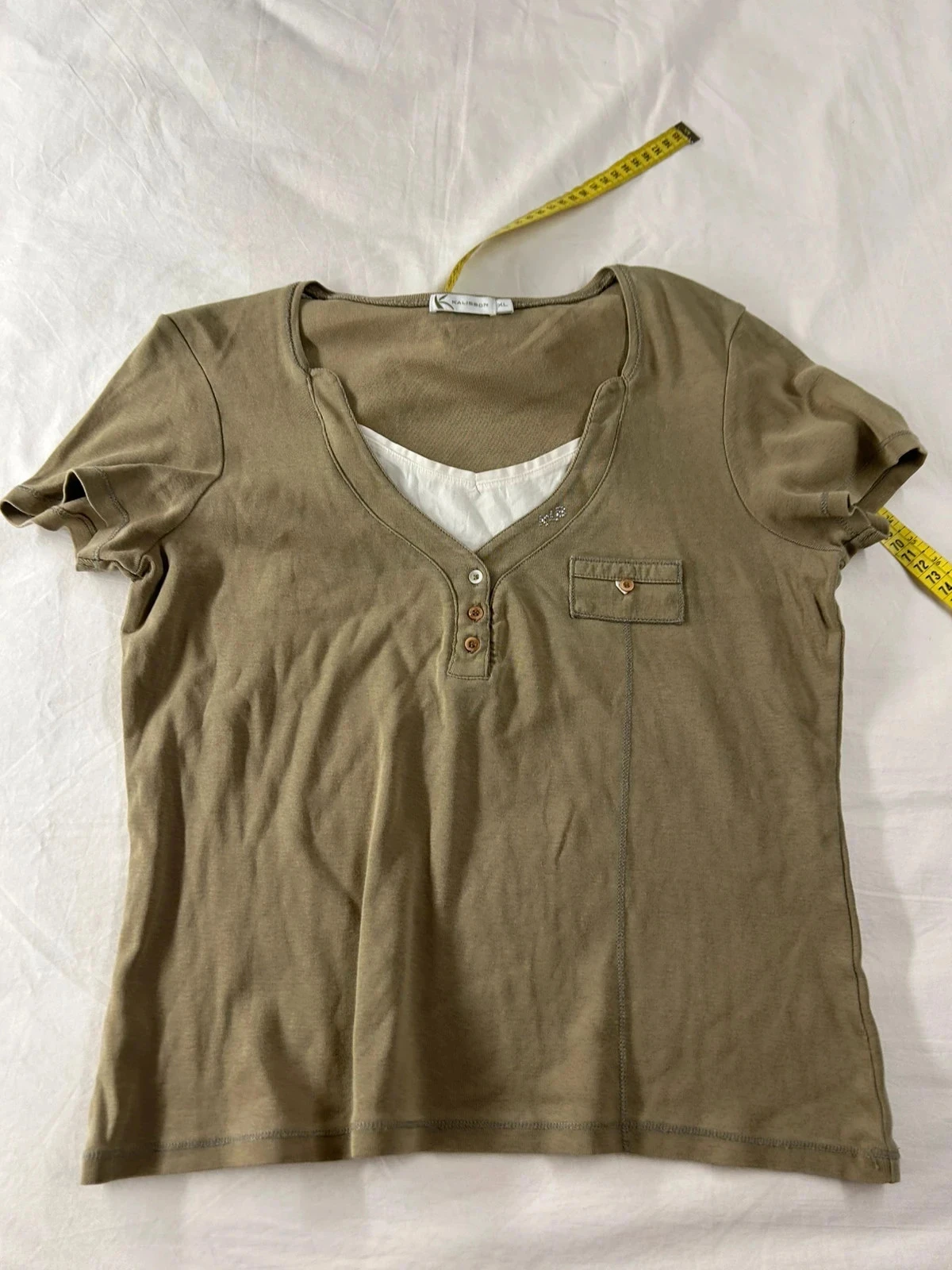 Kaki blouse met korte mouwen kalisson – photo 2